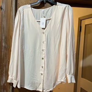 Cream plus size blouse
